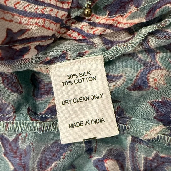 Alicia Bell Floral Ruffle Sleeve Silk Blouse - Picture 6 of 6